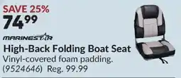 Princess Auto Marinestar high-back folding boat seat offer
