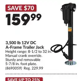 Princess Auto A-Frame Trailer Jack offer