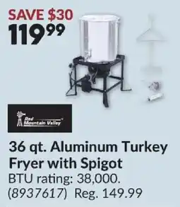 Princess Auto Red Mountain Valley 36 qt. Aluminum Turkey Fryer with Spigot offer