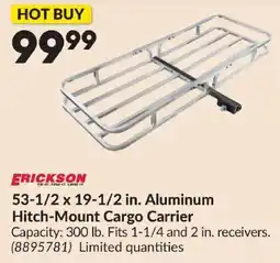 Princess Auto Erickson aluminum hitch-mount cargo carrier offer