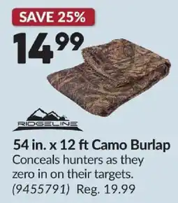 Princess Auto Ridgeline 54 in. x 12 ft Camo Burlap offer