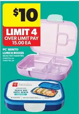 Real Canadian Superstore PC bento lunch boxes offer