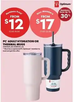 Real Canadian Superstore PC adult hydration or thermal mugs offer