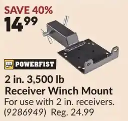 Princess Auto Powerfist 2 in. 3,500 lb Receiver Winch Mount offer