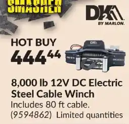 Princess Auto Dka by marlon 8000 lb 12v dc electric steel cable winch offer