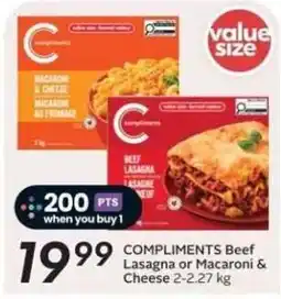 Safeway Compliments Beef Lasagna or Macaroni & Cheese offer