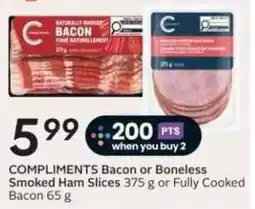 Safeway Compliments Bacon or Boneless Smoked Ham Slices offer