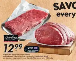 Safeway Sterling Silver Fresh Boneless Inside Round Oven Roast or Family Size Marinating Steak offer