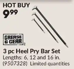 Princess Auto Grease & Gear 3 pc Heel Pry Bar Set offer