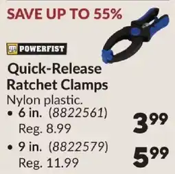 Princess Auto Powerfist quick-release ratchet clamps offer