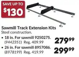 Princess Auto Sawmill Track Extension Kits offer