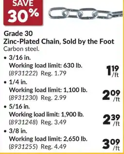 Princess Auto Zinc-Plated Chain offer