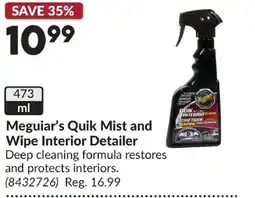 Princess Auto Meguiar's Quik Mist and Wipe Interior Detailer offer