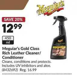 Princess Auto Meguiar's gold class rich leather cleaner/conditioner offer