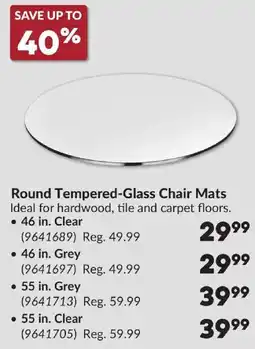 Princess Auto Round Tempered-Glass Chair Mats offer