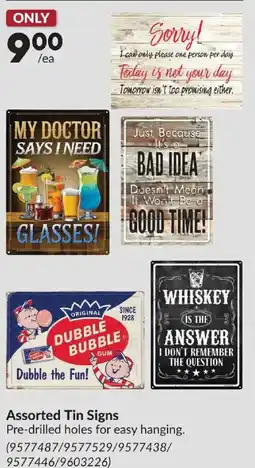 Princess Auto Assorted Tin Signs offer