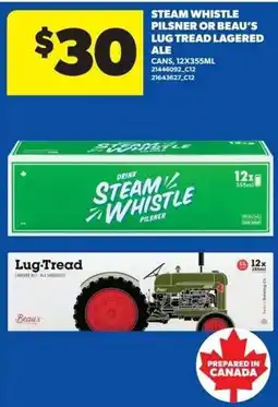 Real Canadian Superstore Steam Whistle Pilsner or Beau's Lug Tread Lagered Ale offer