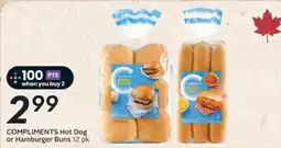 Safeway Compliments Hot Dog or Hamburger Buns offer