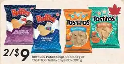 Safeway Ruffles Potato Chips or Tostitos Tortilla Chips offer