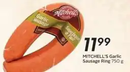 Safeway Mitchell's garlic sausage ring offer