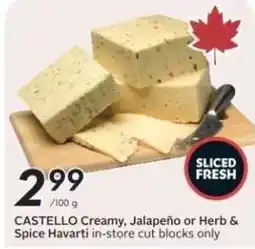 Safeway Castello Creamy, Jalapeño or Herb & Spice Havarti offer