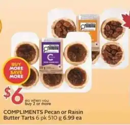 Safeway Compliments Pecan or Raisin Butter Tarts offer