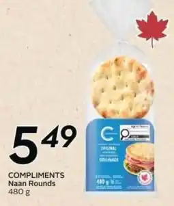 Safeway Compliments Naan Rounds offer
