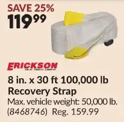 Princess Auto Erickson recovery strap offer