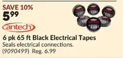 Princess Auto Cantech 6 pk 65 ft Black Electrical Tapes offer