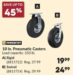 Princess Auto Powerfist 10 in. Pneumatic Casters offer