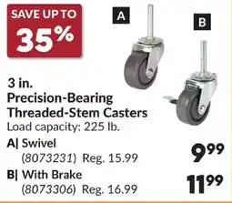 Princess Auto Precision-Bearing Threaded-Stem Casters offer