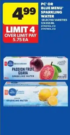 Real Canadian Superstore PC Sparkling Water offer