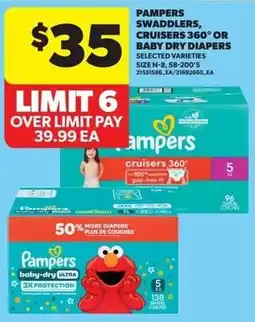 Real Canadian Superstore Pampers swaddlers, cruisers 360 or baby dry diapers offer