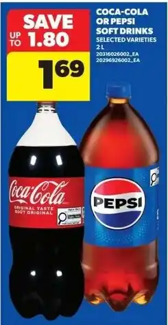 Coca-Cola or Pepsi soft drinks