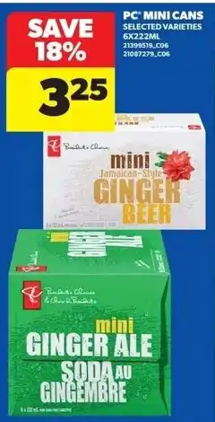 Real Canadian Superstore PC mini ginger ale offer