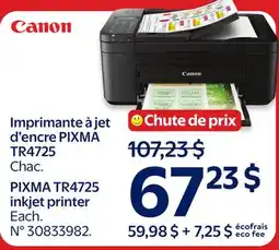 Walmart Canon PIXMA TR4725 inkjet printer offer