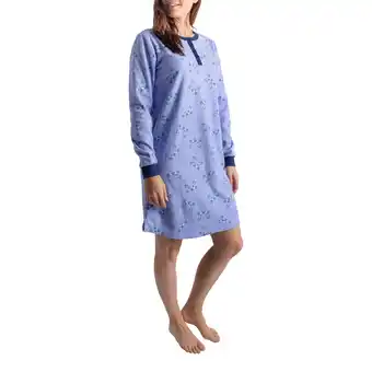 Giant Tiger Carisma Women's Micro Polar Long Cuffed Sleeve Round Neck Sleep Shirt with 1/4 Button Placket offer