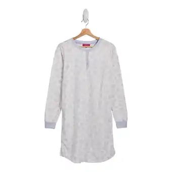 Giant Tiger Carisma Women's Micro Polar Long Sleeve Round Neck Sleep Shirt with 1/4 Button Placket offer