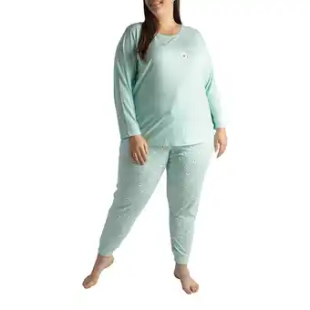Giant Tiger Carisma Women's Plus Soft Long Sleeve Cotton Knit PJ Set with Comfort Waistband, 2 Pieces offer