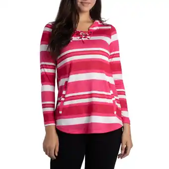 Giant Tiger mySTYLE Women's Striped Hoodie with Drawstring and Front Pockets offer