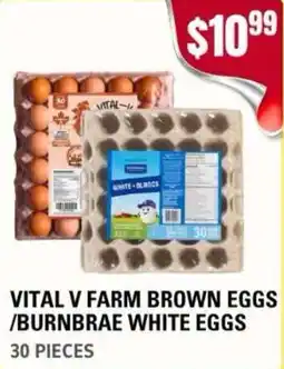 Atiya's Fresh Farm Vital v farm brown eggs / burnbrae white eggs offer