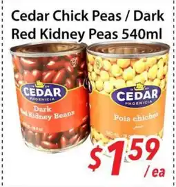 Bestco Food Mart Cedar Chick Peas / Dark Red Kidney Peas offer