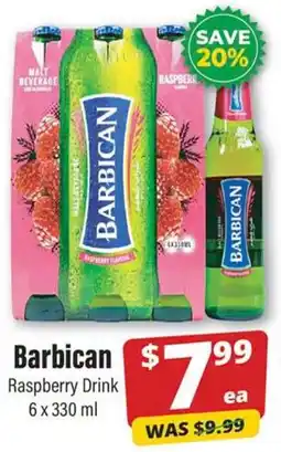 Iqbal Foods Barbican Raspberry Drink offer