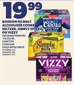 Provigo Coors Seltzer Simply Spiked Vizzy offer