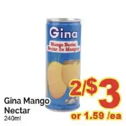 T&T Supermarket Gina mango nectar offer