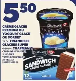 Provigo Chapmans premium crème glacée offer