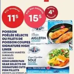 Provigo High Liner pan sear selects or signature cuts fish fillets offer