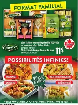 Provigo Olivieri family pack pasta or pasta sauce offer