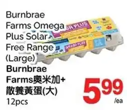 T&T Supermarket Burnbrae Farms Omega Plus Solar Free Range (Large) offer