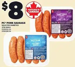 Loblaws PC pork sausage offer
